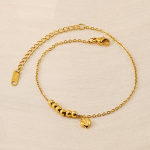 1 Piece Simple Series Classic Heart Stainless Steel  Gold Color Women's Chain Bracelets h5 